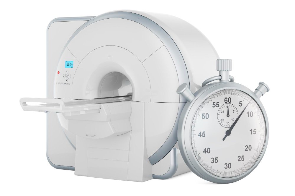 A detailed illustration showcasing the removal of metal objects before an MRI scan. In the foreground, a person is removing a wristwatch, necklace, and other metallic items, emphasizing the importance of eliminating potential interference sources. The middle ground depicts a modern MRI machine, its sleek design and high-tech appearance conveying the advanced medical technology. The background features a clean, clinical environment with white walls and floors, creating a sense of sterility and professionalism. The lighting is bright and even, highlighting the intricate details of the scene. The overall mood is one of precision, safety, and medical expertise, guiding the viewer through the necessary preparation steps for an MRI examination.